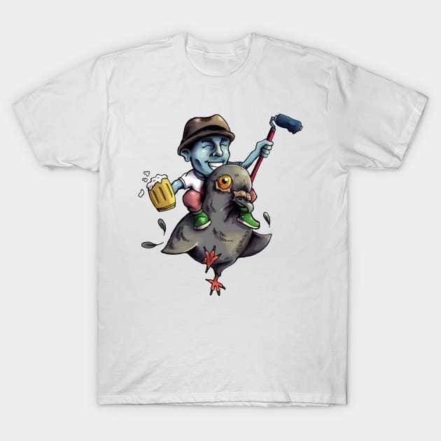 Pigeon Rider T-Shirt by Eyekoo